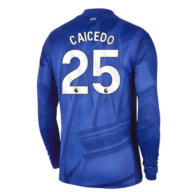 2025-2026 Chelsea Home Long Sleeve Shirt (Caicedo 25)-SoccerKits Hub | Buy Soccer Jerseys Online